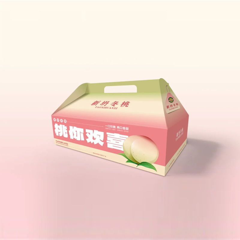 水(shuǐ)蜜桃(táo)桃子(zǐ)包裝(zhuāng)盒手(shǒu)提盒水果(guǒ)包裝(zhuāng)盒